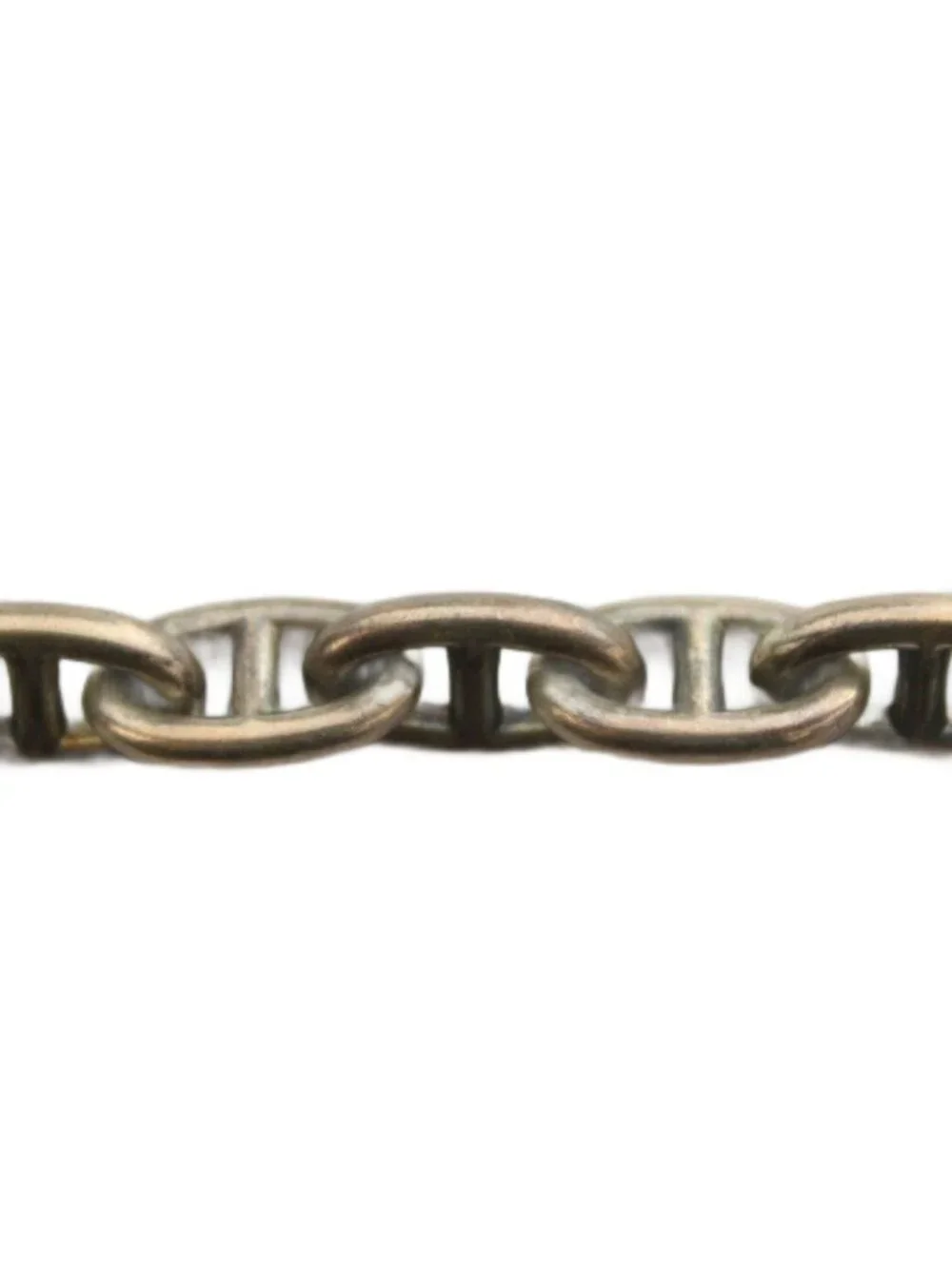 Hermes Vintage Chaine D'ancre MM 16 Links Cursive Stamp Bracelet Chain Silver